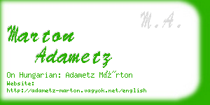 marton adametz business card